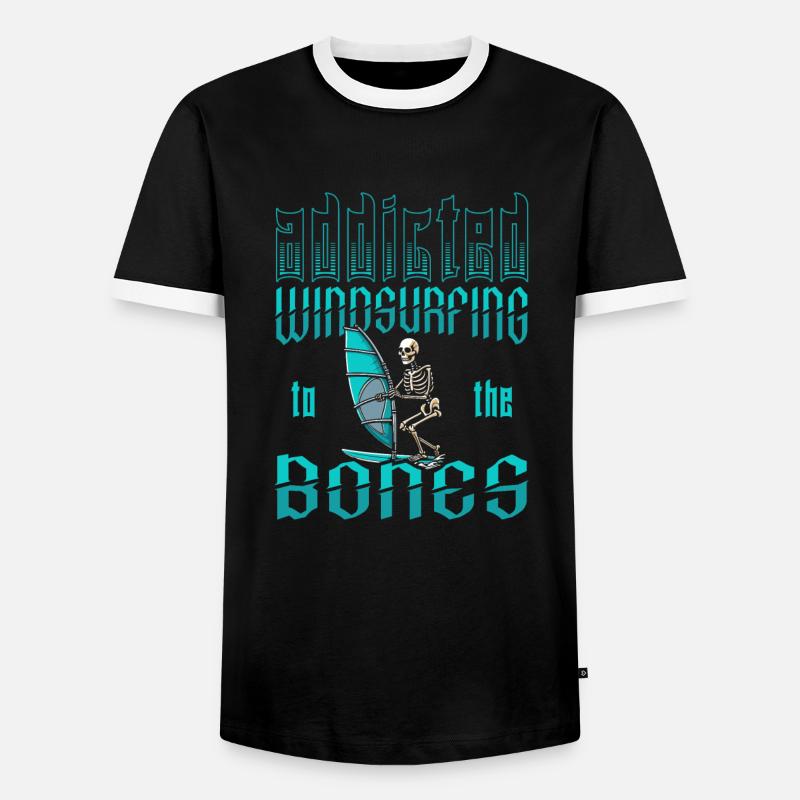 Windsurfen Windsurfer - Männer Kontrast-T-Shirt - Schwarz/Weiß