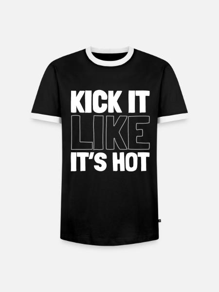 Sneakers - Männer Kontrast-T-Shirt - Schwarz/Weiß