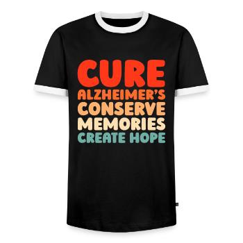 Alzheimer Alzheimers Support - Männer Kontrast-T-Shirt - Schwarz/Weiß - Vorne - AI Model Female 172 light (172cm) & AI Model Male 178 light (178cm)