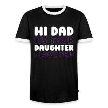 Soutien à la fille Alzheimer - T-shirt contrasté Homme - noir/blanc - Devant - AI Model Female 172 light (172cm) & AI Model Male 178 light (178cm)