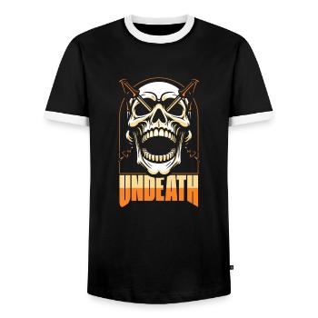 Randonnée Wanderer Skull Undeath - T-shirt contrasté Homme - noir/blanc - Devant - AI Model Female 172 light (172cm) & AI Model Male 178 light (178cm)