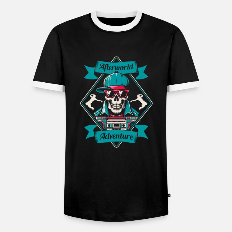 Breakdance Breakdancer Breakdancing Schädel - Männer Kontrast-T-Shirt - Schwarz/Weiß