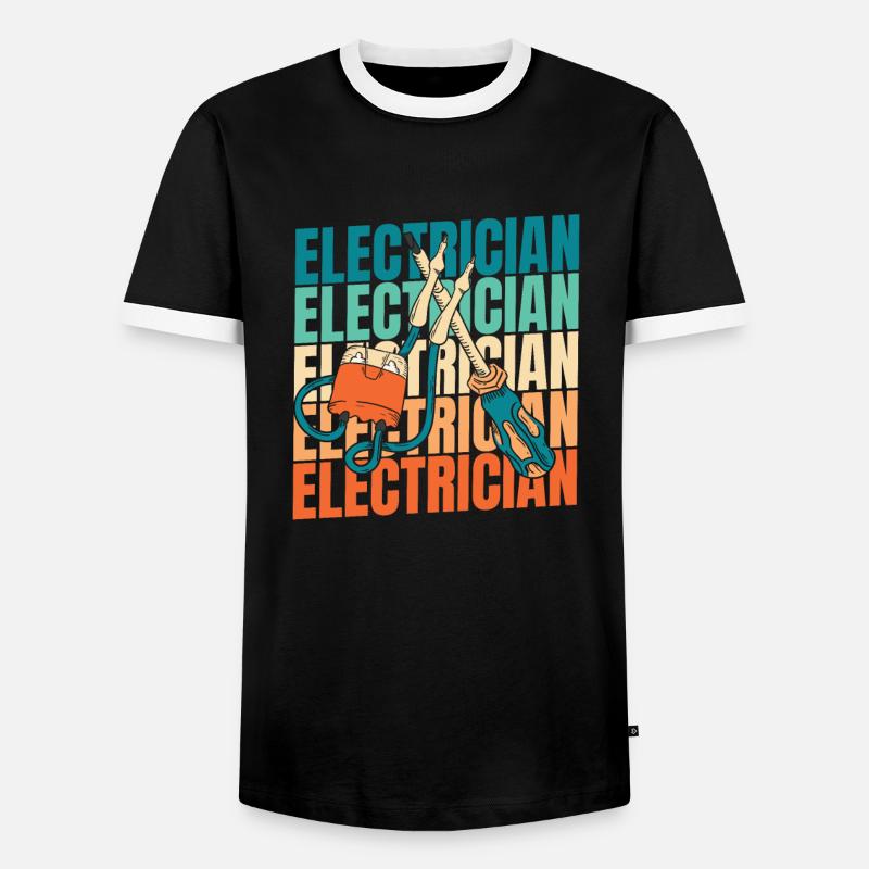 Electrician Electronics Technician - Men's Ringer Shirt - black/white