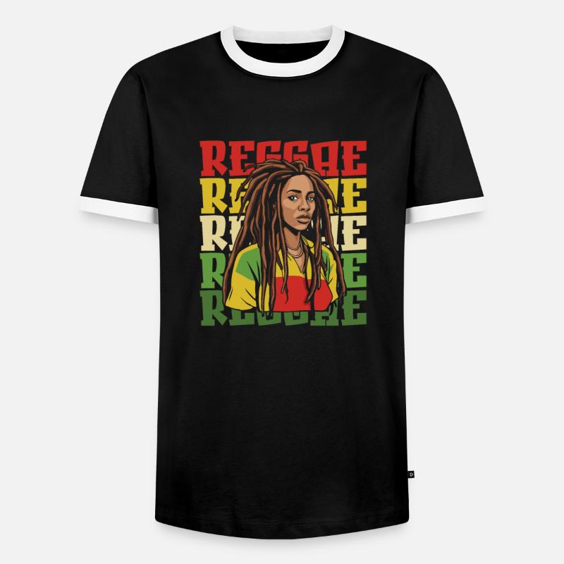 Reggae - Männer Kontrast-T-Shirt - Schwarz/Weiß