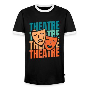 Theater Schauspieler - Männer Kontrast-T-Shirt - Schwarz/Weiß - Vorne - AI Model Female 172 light (172cm) & AI Model Male 178 light (178cm)