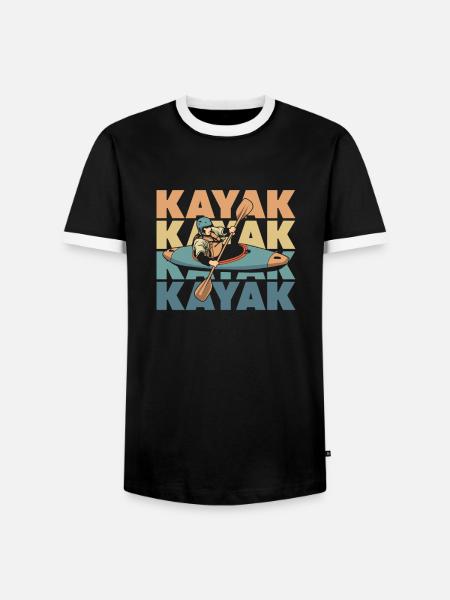 Kajaker - Männer Kontrast-T-Shirt - Schwarz/Weiß