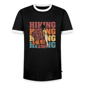 Wandern Wanderer - Männer Kontrast-T-Shirt - Schwarz/Weiß - Vorne - AI Model Female 172 light (172cm) & AI Model Male 178 light (178cm)