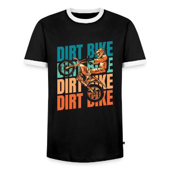 Mx Motocross Dirt Bike - Männer Kontrast-T-Shirt - Schwarz/Weiß - Vorne - AI Model Female 172 light (172cm) & AI Model Male 178 light (178cm)