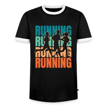 Xc Runner Course de cross-country - T-shirt contrasté Homme - noir/blanc - Devant - AI Model Female 172 light (172cm) & AI Model Male 178 light (178cm)