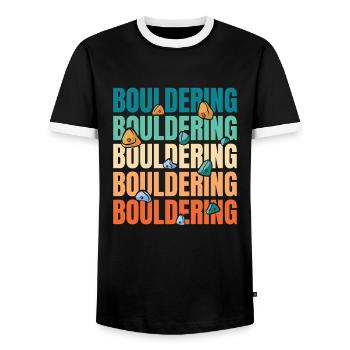 Bloc de bloc - T-shirt contrasté Homme - noir/blanc - Devant - AI Model Female 172 light (172cm) & AI Model Male 178 light (178cm)