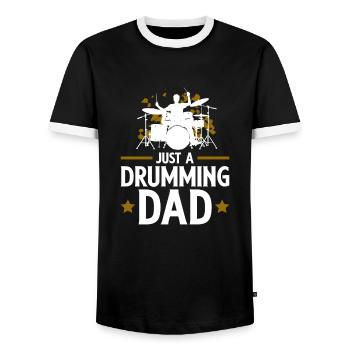 Drums Drummers Drummers - Men's Ringer Shirt - black/white - Front - AI Model Female 172 light (172cm) & AI Model Male 178 light (178cm)