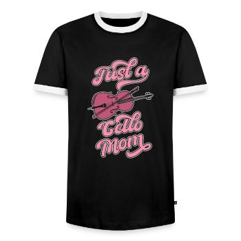 Violoncelle Violoncelliste Just A Cello Mom - T-shirt contrasté Homme - noir/blanc - Devant - AI Model Female 172 light (172cm) & AI Model Male 178 light (178cm)