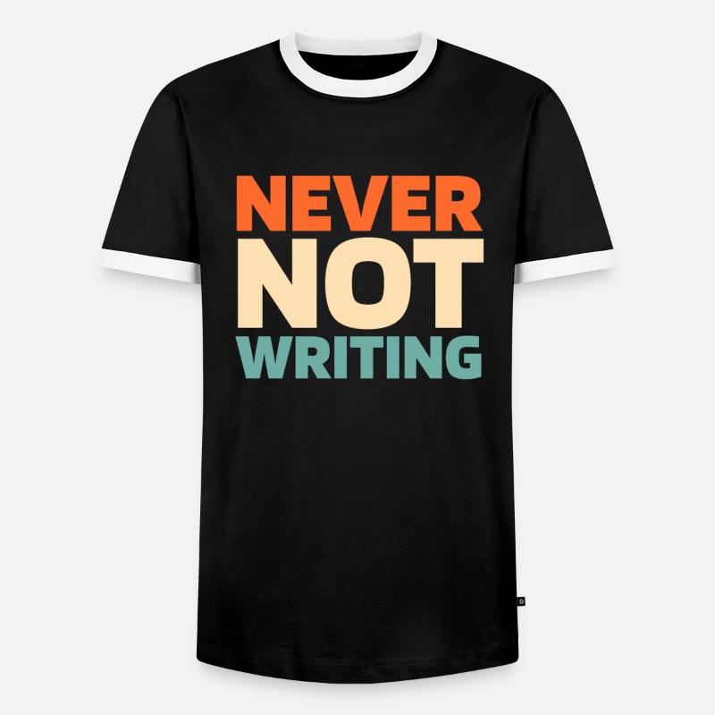 Writer Author - Men's Ringer Shirt - black/white