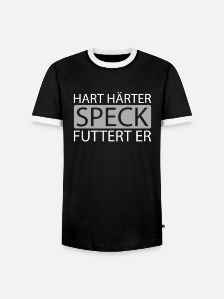 Bacon Speck - Männer Kontrast-T-Shirt - Schwarz/Weiß