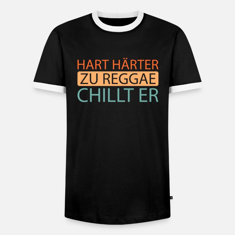 Reggae - Männer Kontrast-T-Shirt - Schwarz/Weiß