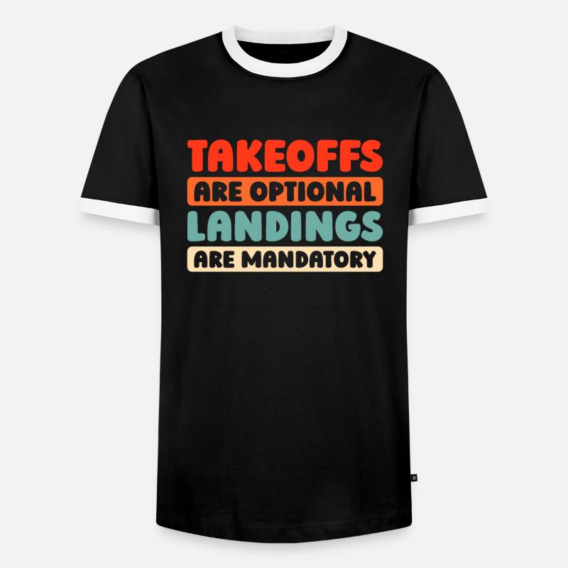 Paramotor paragliding - Men's Ringer Shirt - black/white