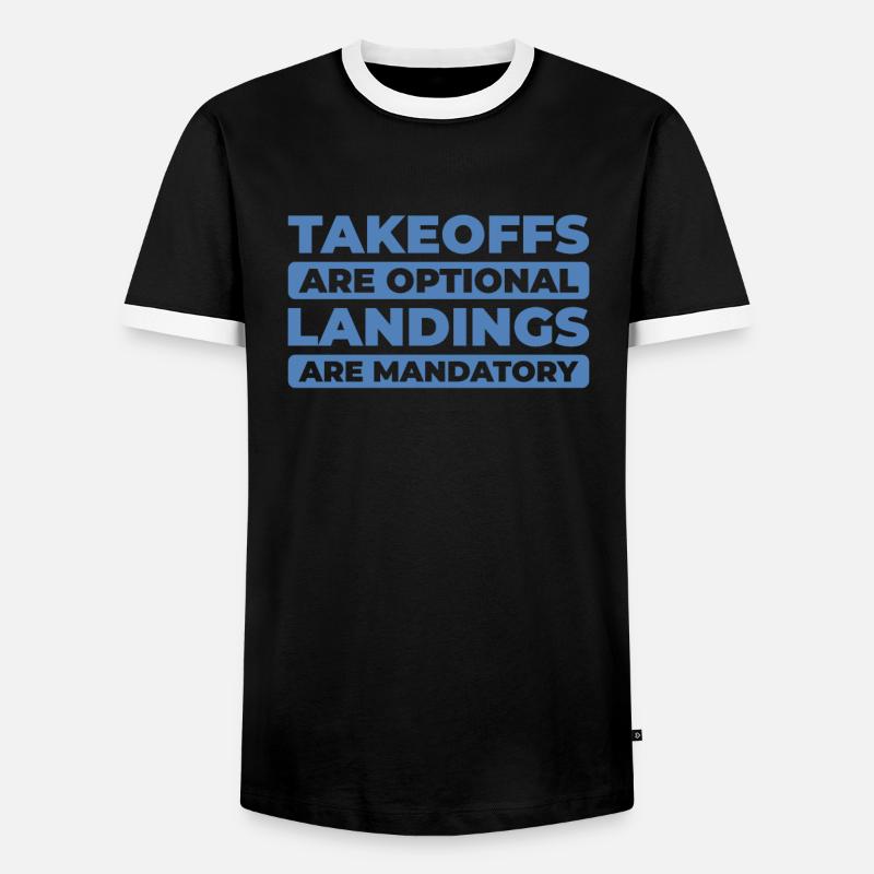 Paramotor paragliding - Men's Ringer Shirt - black/white