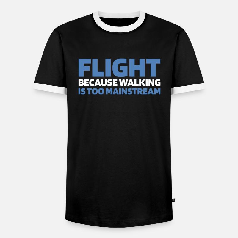 Paramotor paragliding - Men's Ringer Shirt - black/white