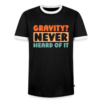Paramotor Gleitschirmfliegen - Männer Kontrast-T-Shirt - Schwarz/Weiß - Vorne - AI Model Female 172 light (172cm) & AI Model Male 178 light (178cm)