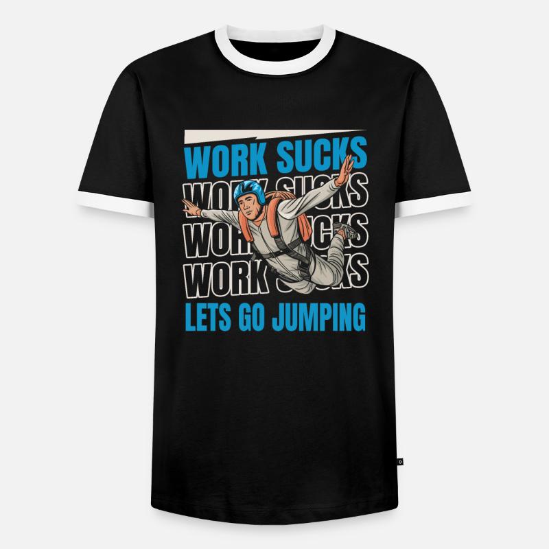 Basejumping - Männer Kontrast-T-Shirt - Schwarz/Weiß
