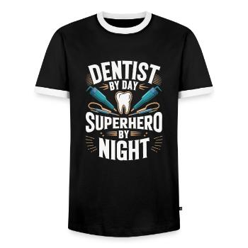 Zahnarzt Dentist - Männer Kontrast-T-Shirt - Schwarz/Weiß - Vorne - AI Model Female 172 light (172cm) & AI Model Male 178 light (178cm)