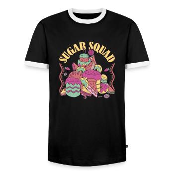 Confiseur Kader - T-shirt contrasté Homme - noir/blanc - Devant - AI Model Female 172 light (172cm) & AI Model Male 178 light (178cm)