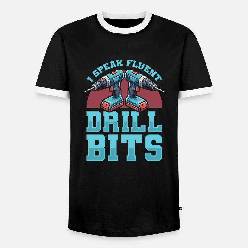 Bohrer - Männer Kontrast-T-Shirt - Schwarz/Weiß