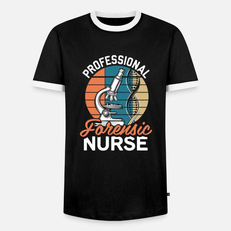 Forensic Nurse - Men's Ringer Shirt - black/white