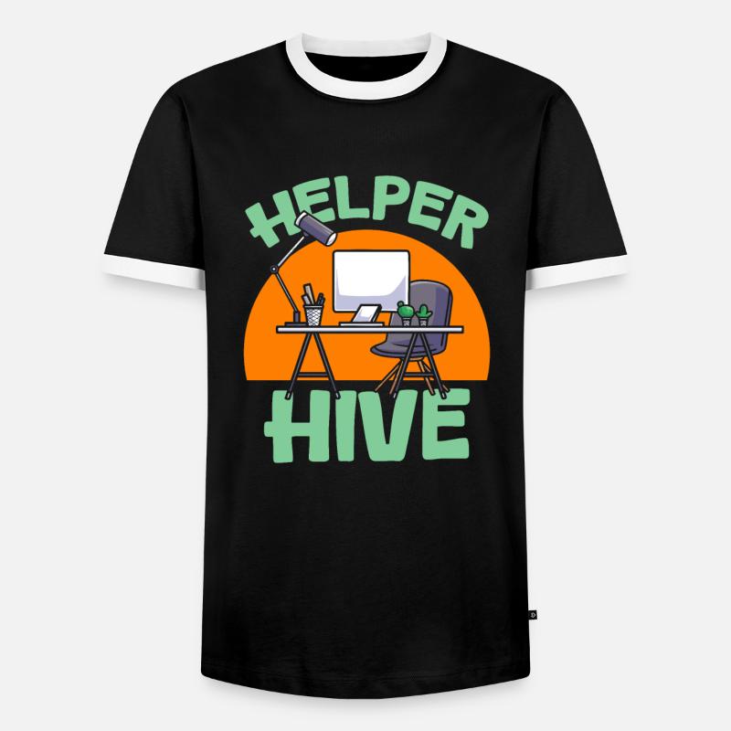 Assistent Team - Männer Kontrast-T-Shirt - Schwarz/Weiß