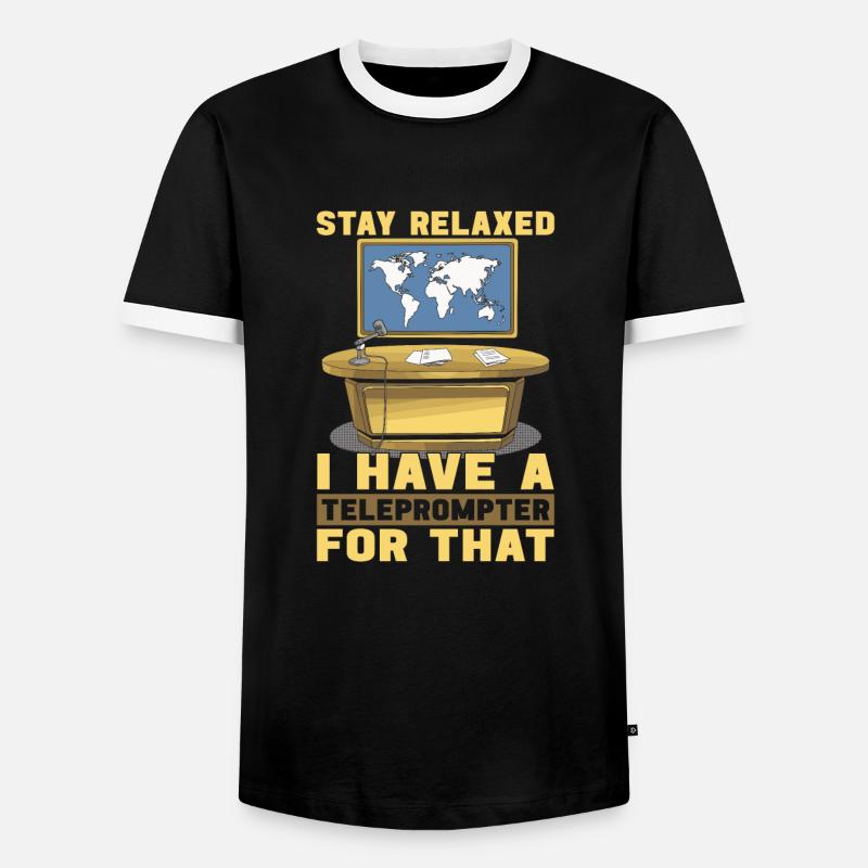 Newscaster - Men's Ringer Shirt - black/white