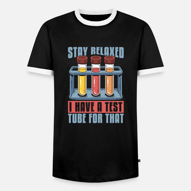 Laborant - Männer Kontrast-T-Shirt - Schwarz/Weiß