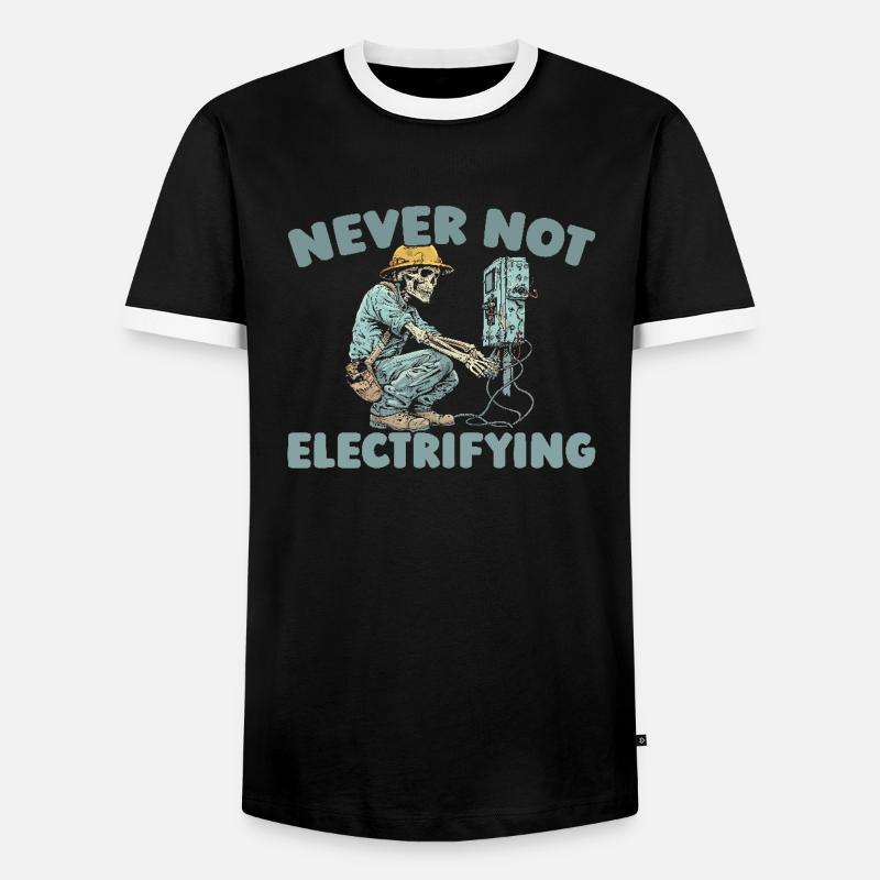 Electrician Electronics Technician - Men's Ringer Shirt - black/white