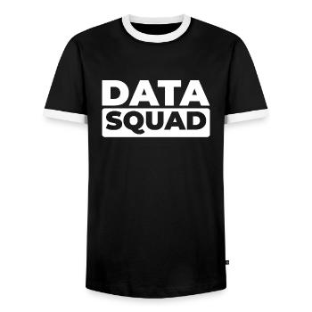 Lieferfahrer Kader - Männer Kontrast-T-Shirt - Schwarz/Weiß - Vorne - AI Model Female 172 light (172cm) & AI Model Male 178 light (178cm)