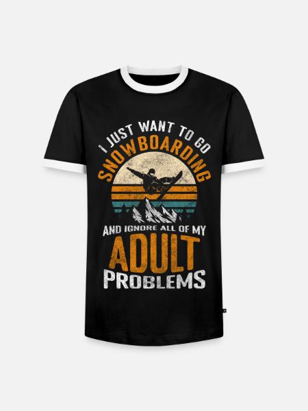 Snowboard Board Winterurlaub - Männer Kontrast-T-Shirt - Schwarz/Weiß
