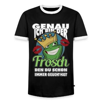 Ich der Frosch den Du schon immer gesucht hast - Männer Kontrast-T-Shirt - Schwarz/Weiß - Vorne - AI Model Female 172 light (172cm) & AI Model Male 178 light (178cm)