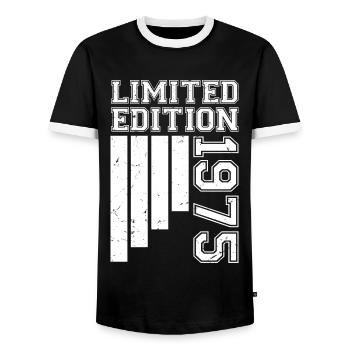1975 Anniversaire Né En 1975 Édition Limitée - T-shirt contrasté Homme - noir/blanc - Devant - AI Model Female 172 light (172cm) & AI Model Male 178 light (178cm)