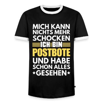 Facteur non choquable - T-shirt contrasté Homme - noir/blanc - Devant - AI Model Female 172 light (172cm) & AI Model Male 178 light (178cm)