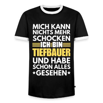 Nicht schockbarer Tiefbauer - Männer Kontrast-T-Shirt - Schwarz/Weiß - Vorne - AI Model Female 172 light (172cm) & AI Model Male 178 light (178cm)