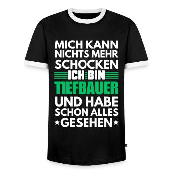 Nicht schockbarer Tiefbauer - Männer Kontrast-T-Shirt - Schwarz/Weiß - Vorne - AI Model Female 172 light (172cm) & AI Model Male 178 light (178cm)