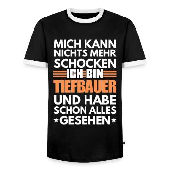 Nicht schockbarer Tiefbauer - Männer Kontrast-T-Shirt - Schwarz/Weiß - Vorne - AI Model Female 172 light (172cm) & AI Model Male 178 light (178cm)