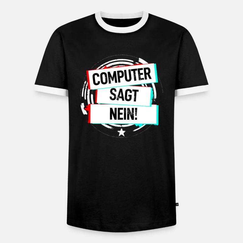 Computer Sagt Nein! - Männer Kontrast-T-Shirt - Schwarz/Weiß