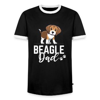 beagle dad - papa - Vater - Männer Kontrast-T-Shirt - Schwarz/Weiß - Vorne - AI Model Female 172 light (172cm) & AI Model Male 178 light (178cm)
