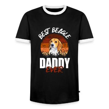 Best Beagle Daddy Ever - Men's Ringer Shirt - black/white - Front - AI Model Female 172 light (172cm) & AI Model Male 178 light (178cm)