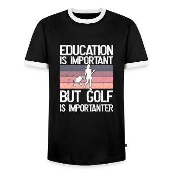 Bildung Ist Wichtig, Aber Ballett Ist wichtiger - Männer Kontrast-T-Shirt - Schwarz/Weiß - Vorne - AI Model Female 172 light (172cm) & AI Model Male 178 light (178cm)