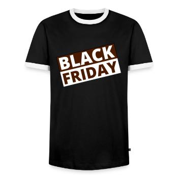 Black Friday - Men's Ringer Shirt - black/white - Front - AI Model Female 172 light (172cm) & AI Model Male 178 light (178cm)