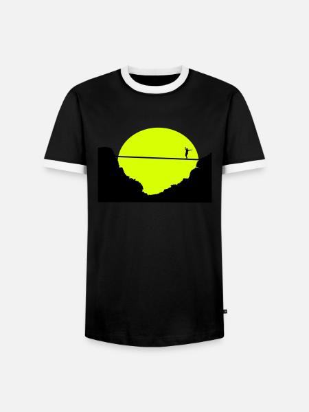 Slacklining, Highline - Men's Ringer Shirt - black/white