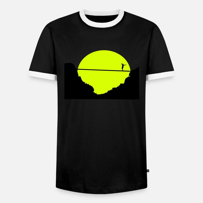 Slackline, Highline, slacklining - Männer Kontrast-T-Shirt - Schwarz/Weiß