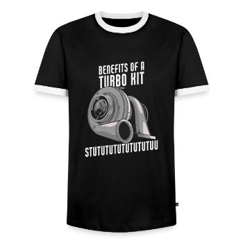 Benefits Of A Turbo Kit Funny Turbo Charger Car - Men's Ringer Shirt - black/white - Front - AI Model Female 172 light (172cm) & AI Model Male 178 light (178cm)