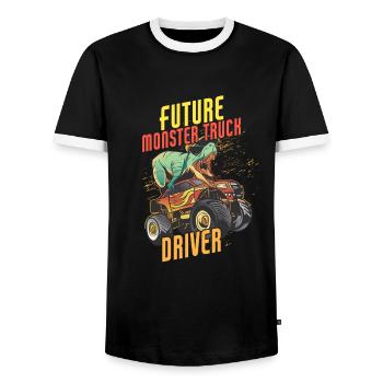 Future Monster Truck Driver - Men's Ringer Shirt - black/white - Front - AI Model Female 172 light (172cm) & AI Model Male 178 light (178cm)