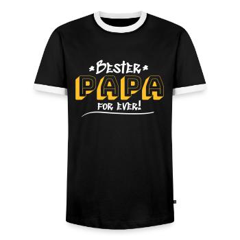 Vatertag Bester Papa für immer - Männer Kontrast-T-Shirt - Schwarz/Weiß - Vorne - AI Model Female 172 light (172cm) & AI Model Male 178 light (178cm)